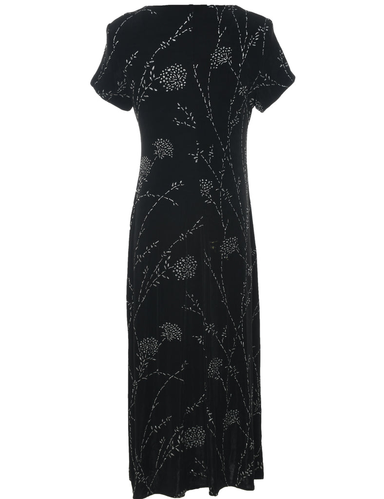Metallic Pattern Evening Dress - L