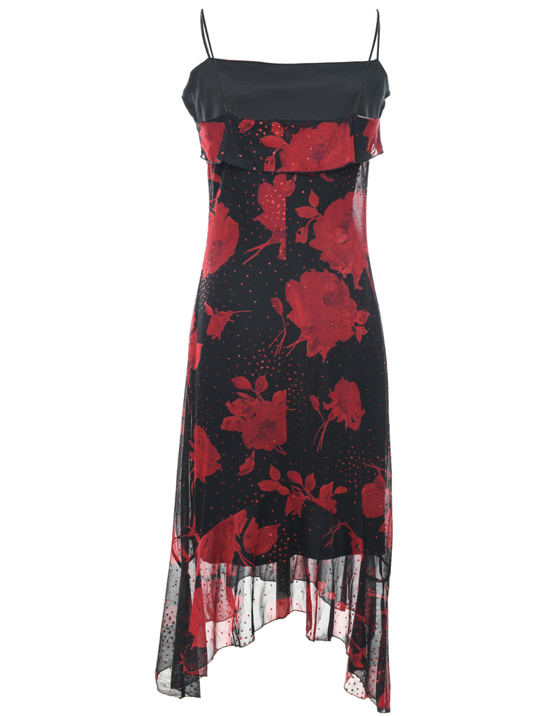 Metallic Pattern Evening Dress - M