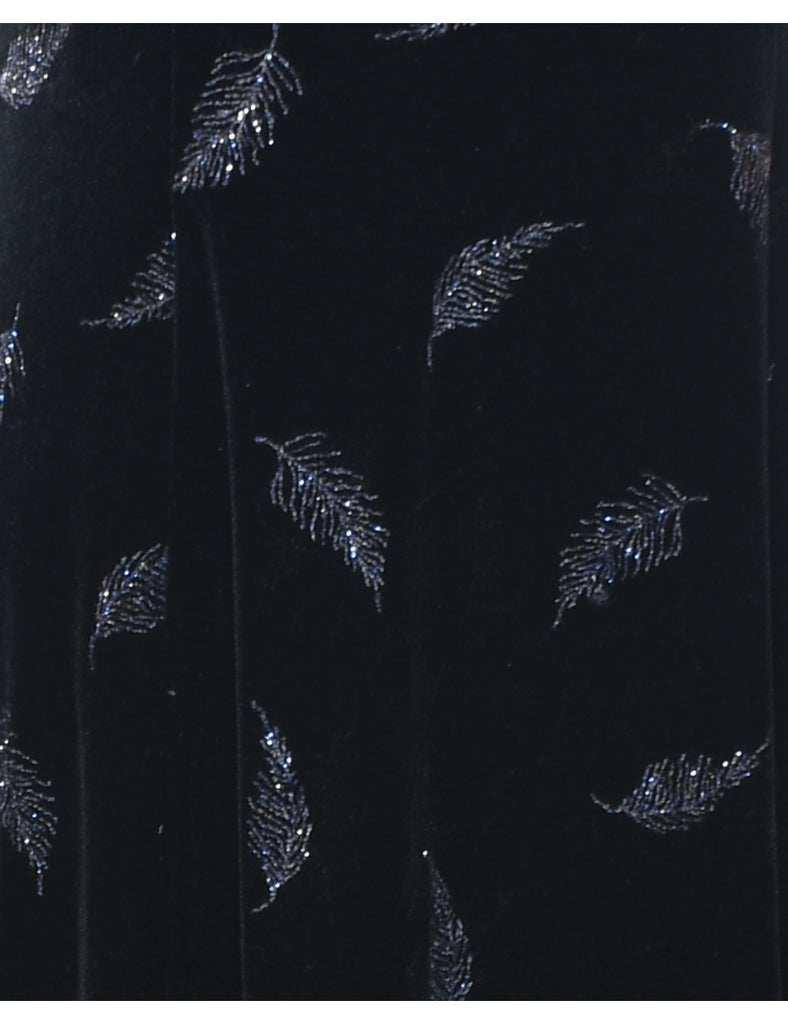 Metallic Pattern Evening Dress - M