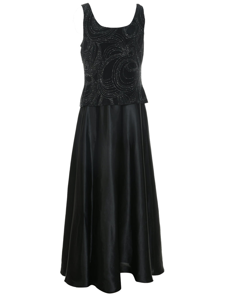 Metallic Pattern Prom Dress - M