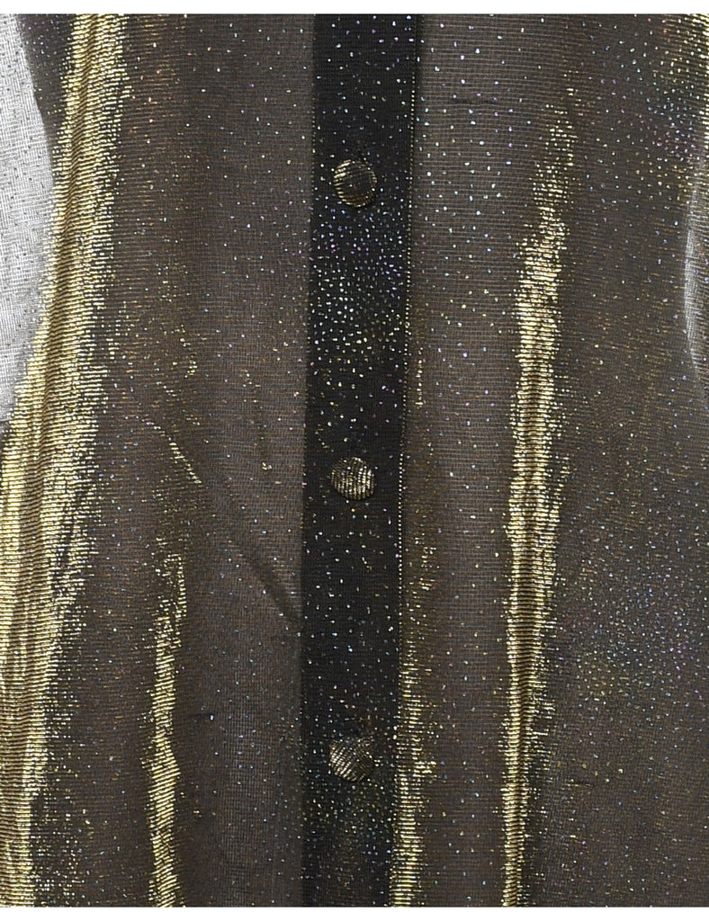 Metallic Sheer Evening Blouse - XL