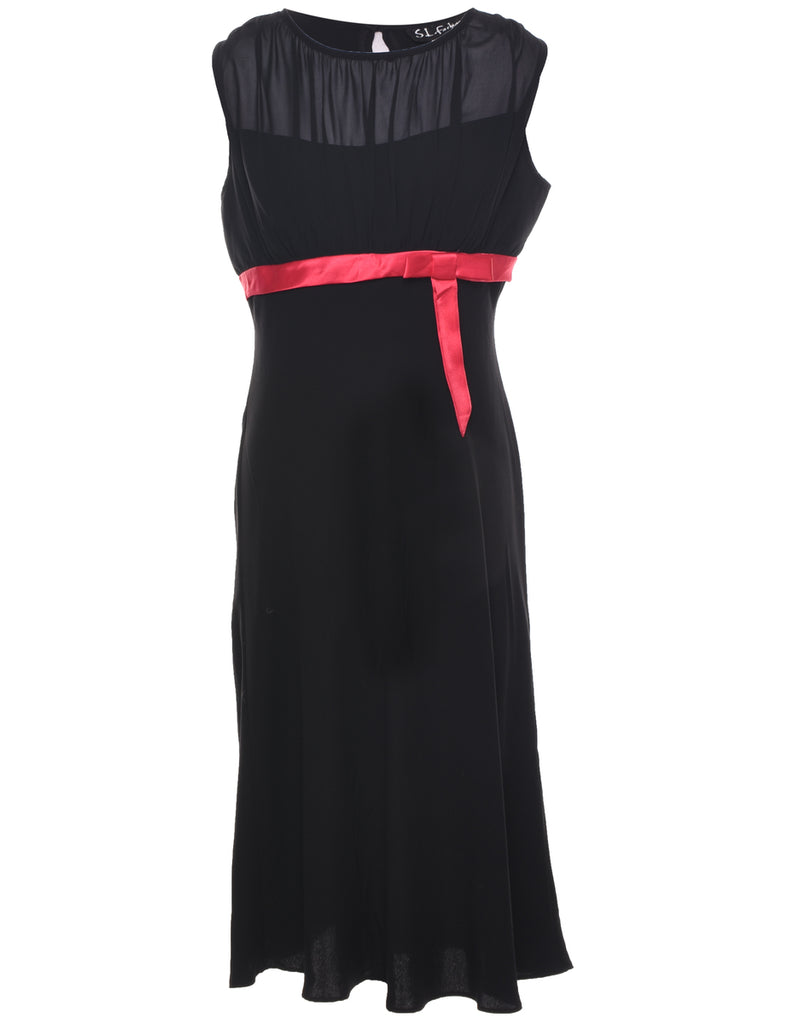 Midi Length Black Dress - M