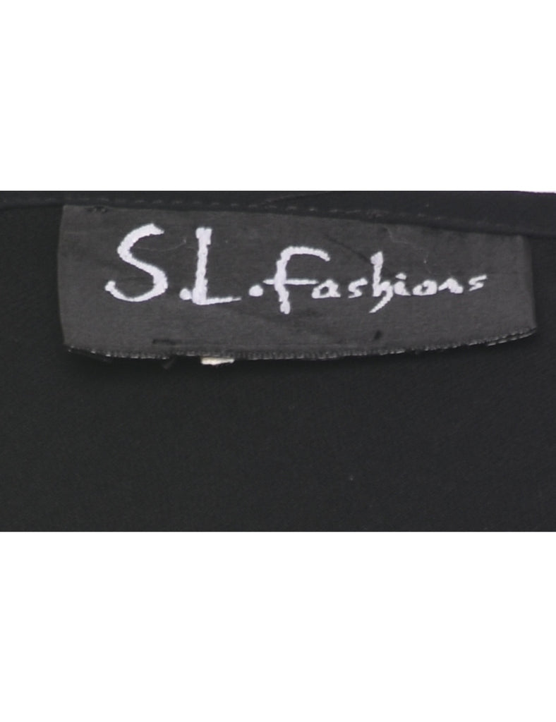 Midi Length Black Dress - M