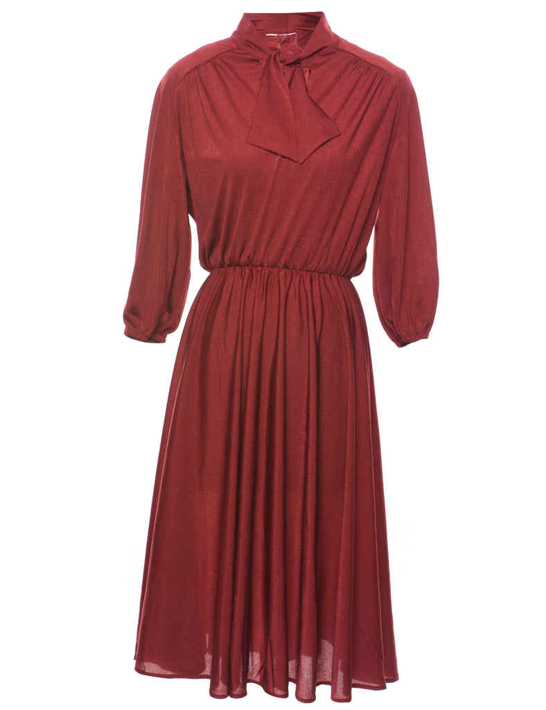 Midi Length Pussy Bow Dress - L