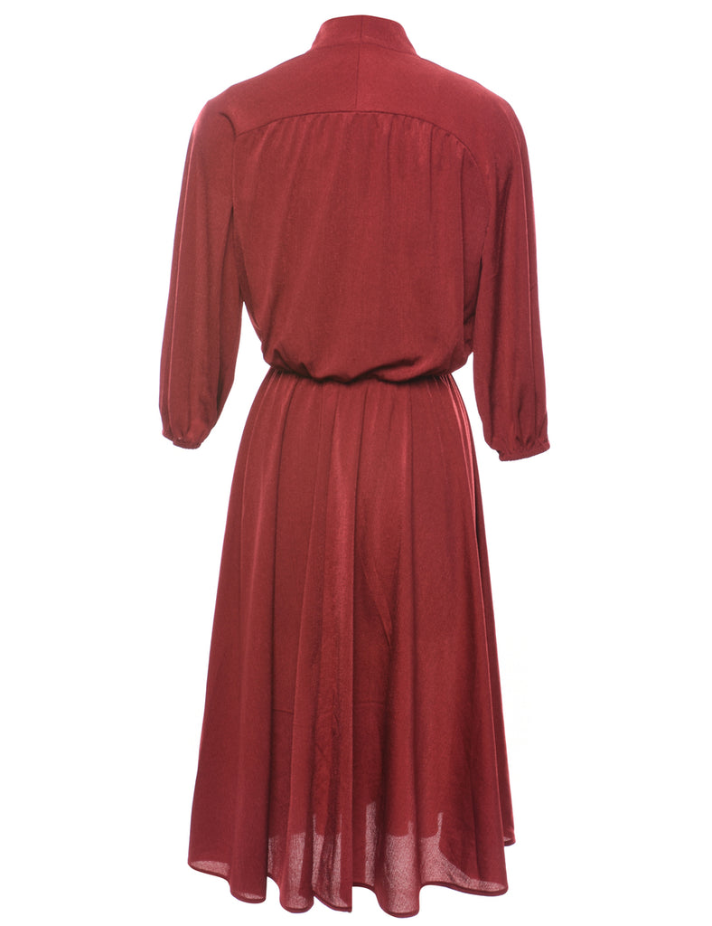 Midi Length Pussy Bow Dress - L