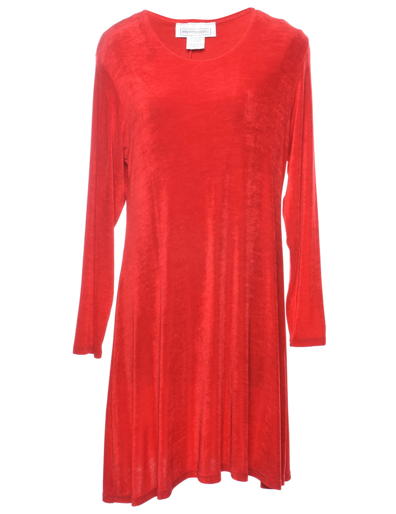 Midi Length Red Dress - M