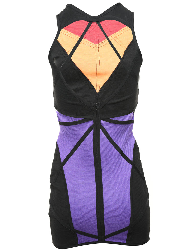 Mini Multi-Colour Bodycon Dress - S