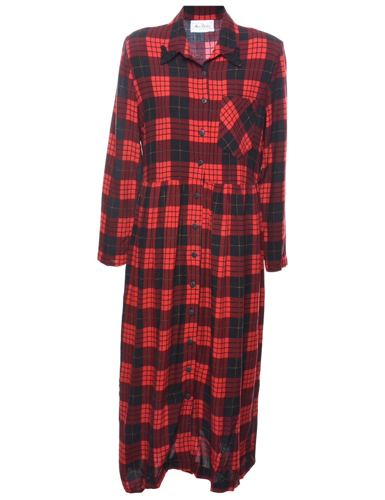 Miss Dorby Checked Shirt Dress - L