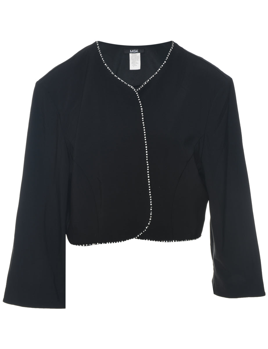 Black cropped evening jacket deals