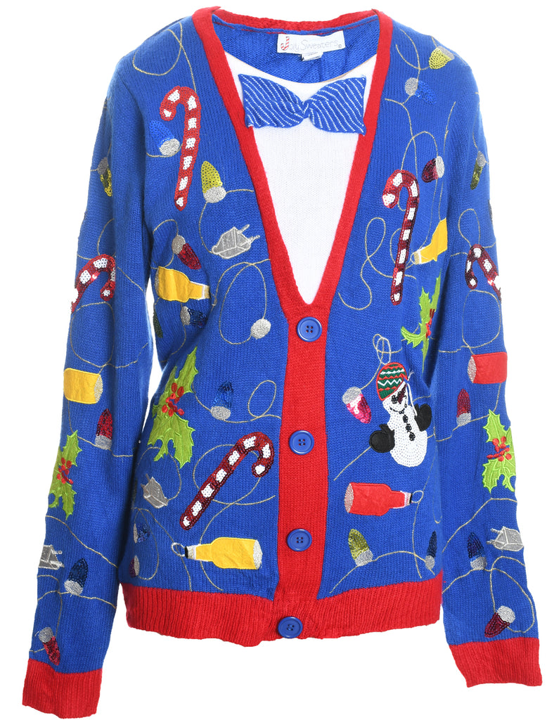 Multi-Colour Christmas Knit Jumper  - M