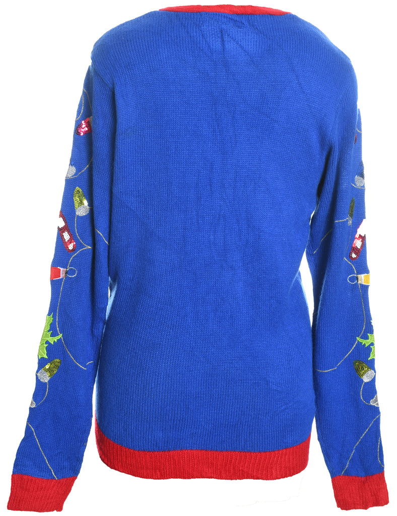 Multi-Colour Christmas Knit Jumper  - M