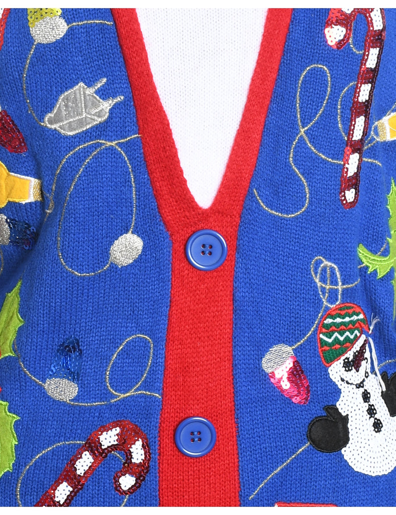 Multi-Colour Christmas Knit Jumper  - M