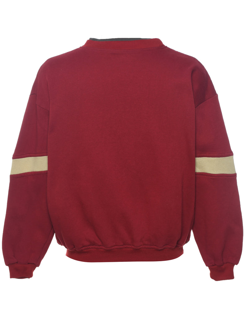 Multi-Colour Contrast Panel Embroidered Sweatshirt - L