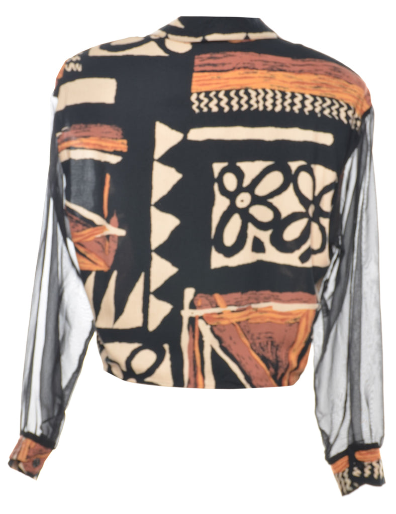 Multi-colour Cropped Blouse - M
