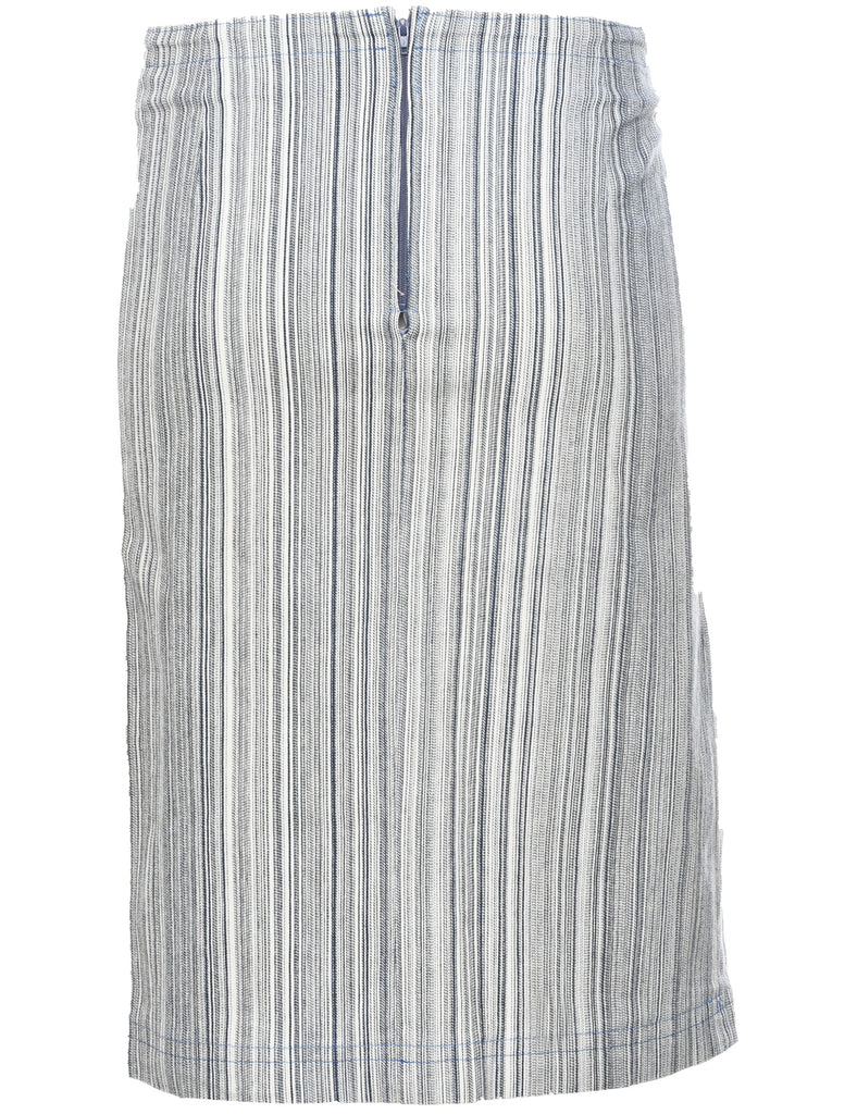 Multi-colour Denim A-line Skirt - M