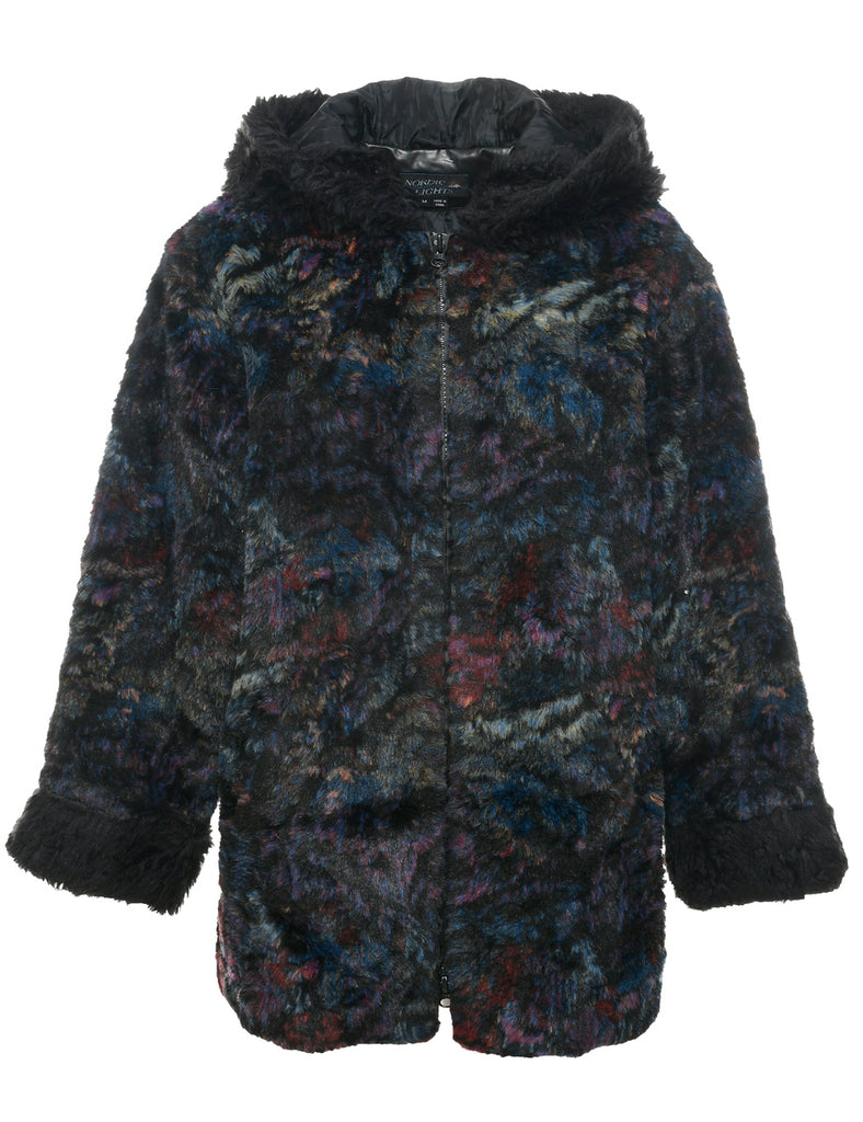 Multi-colour Faux Fur Coat - M
