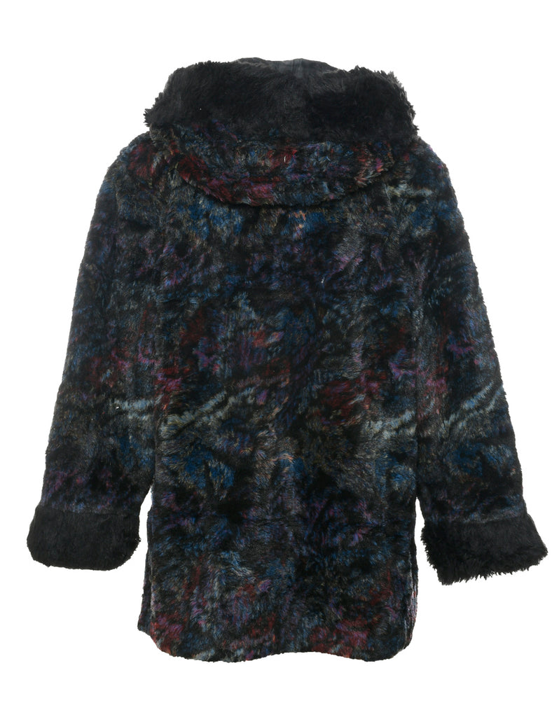 Multi-colour Faux Fur Coat - M