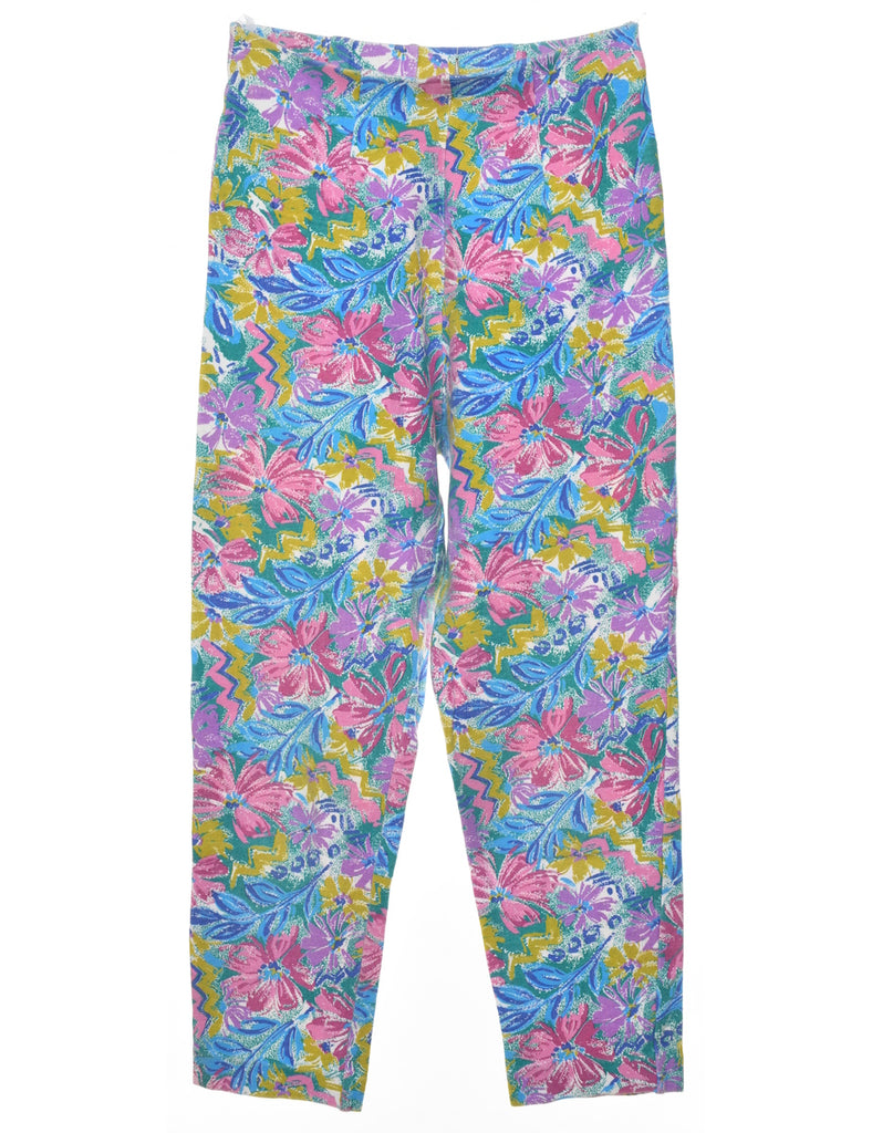 Multi-colour Floral Print Trousers - W24 L24