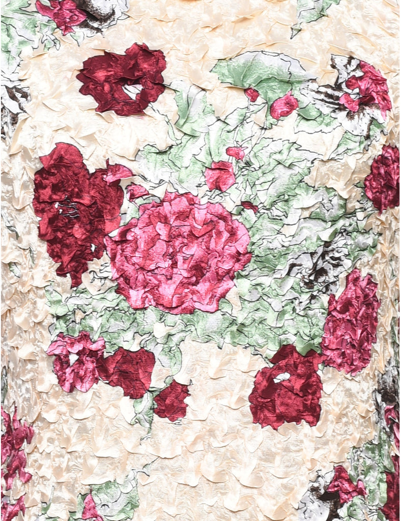 Multi-Colour Floral Print Y2K Popcorn Top - S