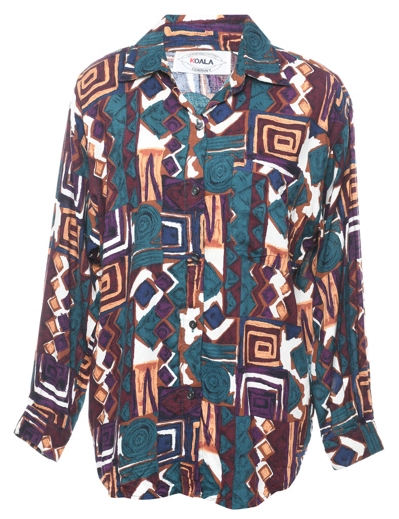 Multi-colour Geometric Pattern Shirt - M