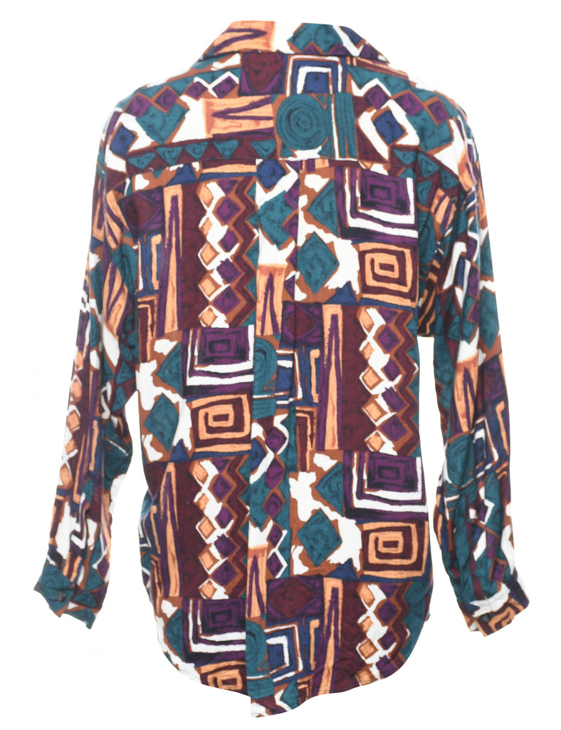 Multi-colour Geometric Pattern Shirt - M