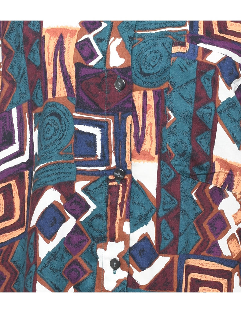 Multi-colour Geometric Pattern Shirt - M