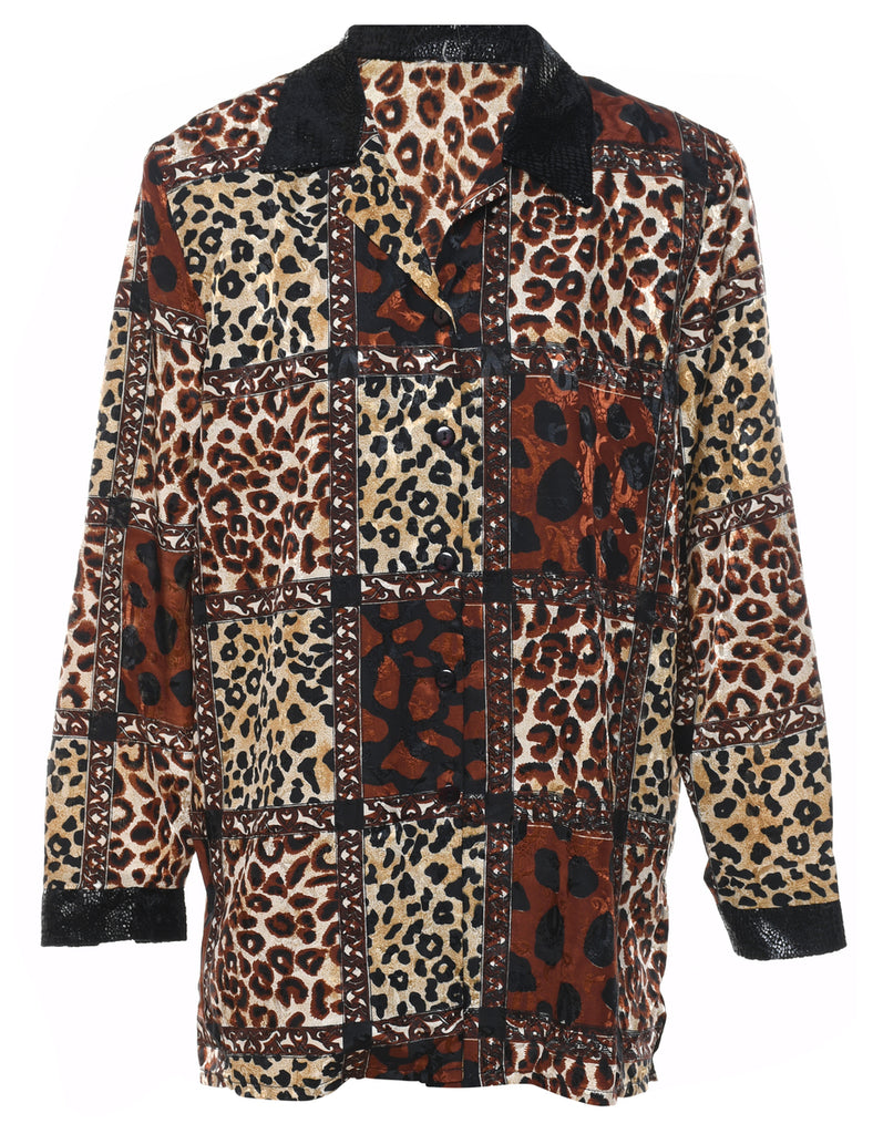 Multi-colour Leopard Print Blouse - L