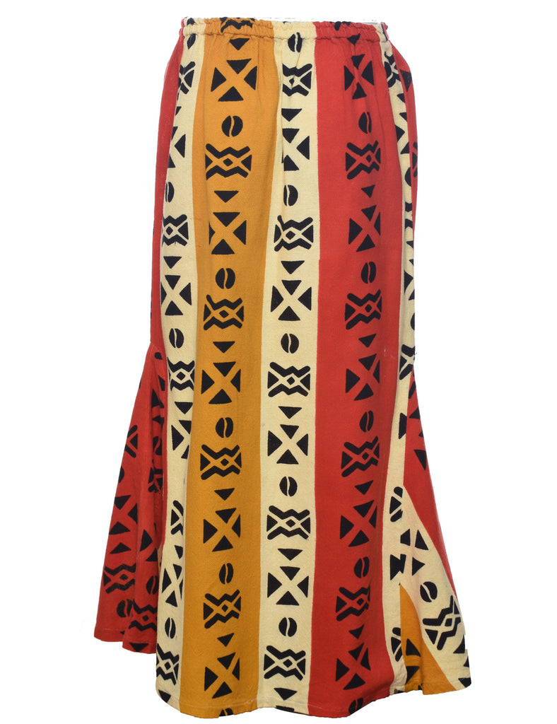 Multi-colour Midi Skirt - L
