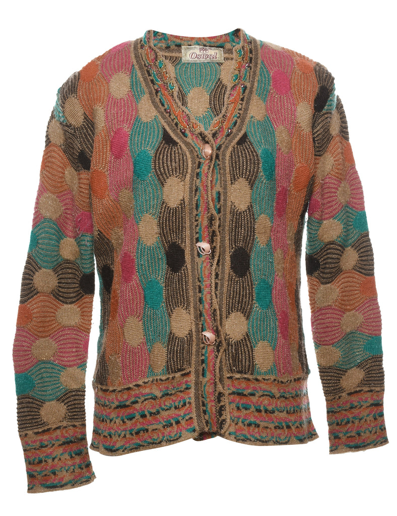 Multi-colour Patterned Cardigan - M