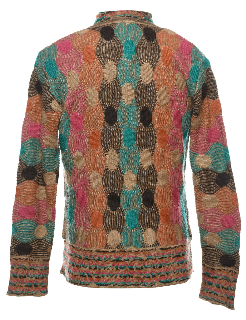Multi-colour Patterned Cardigan - M