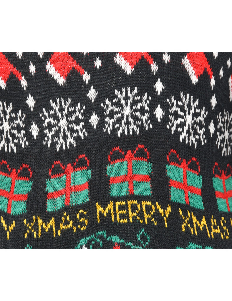 Multi-Colour Patterned Christmas Jumper - M