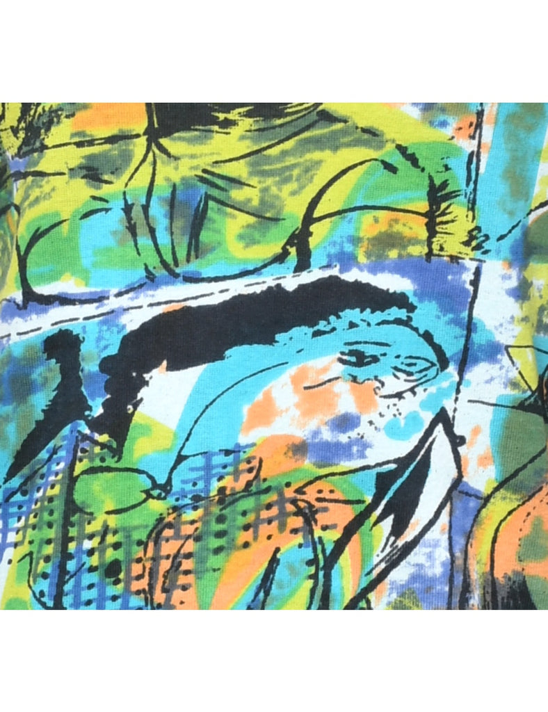 Multi-colour Printed Y2K T-shirt - S