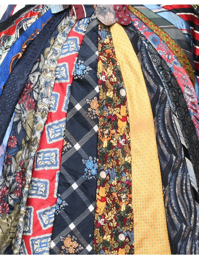 Multi-Colour Re-Work Tie Cape - M