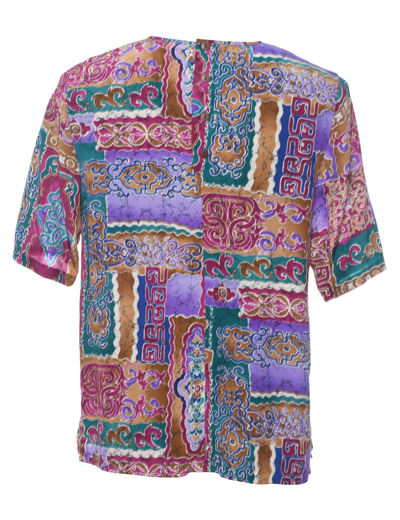 Multi-colour Silk Top - M