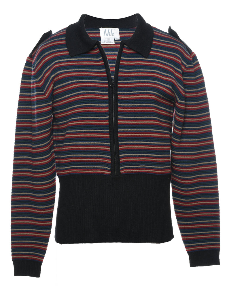 Multi-colour Striped Cardigan - M