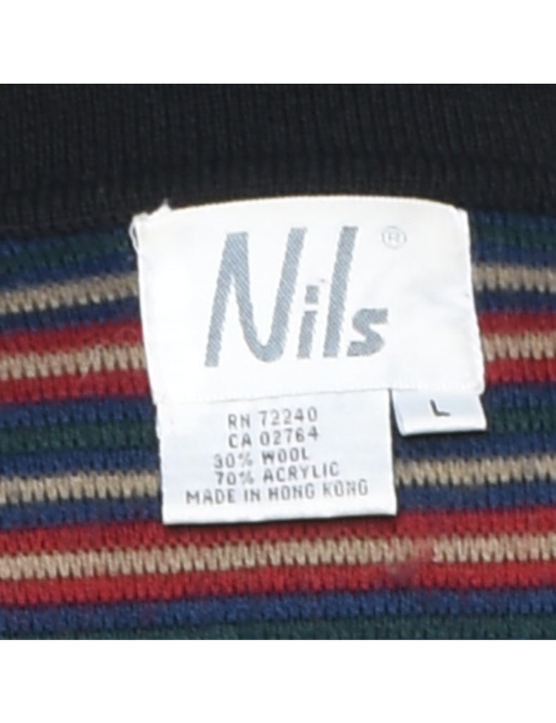 Multi-colour Striped Cardigan - M