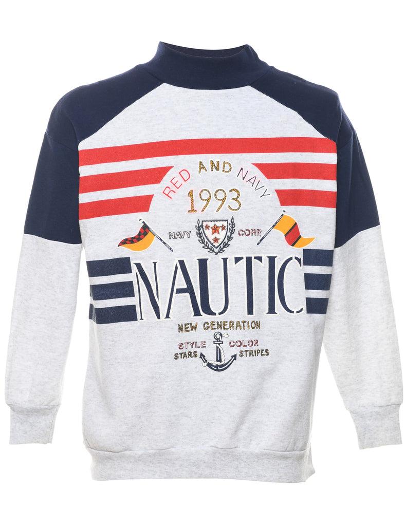 Nautic Printed Sweatshirt - S
