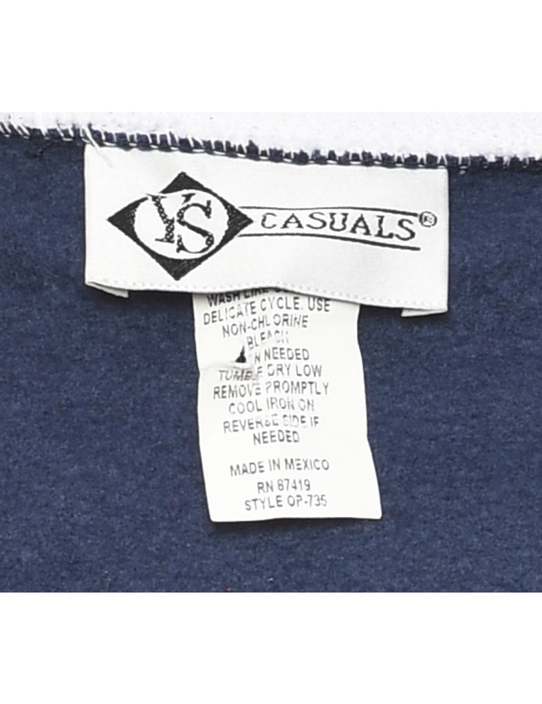Navy Cat Design 1990s Sweatshirt - XXL