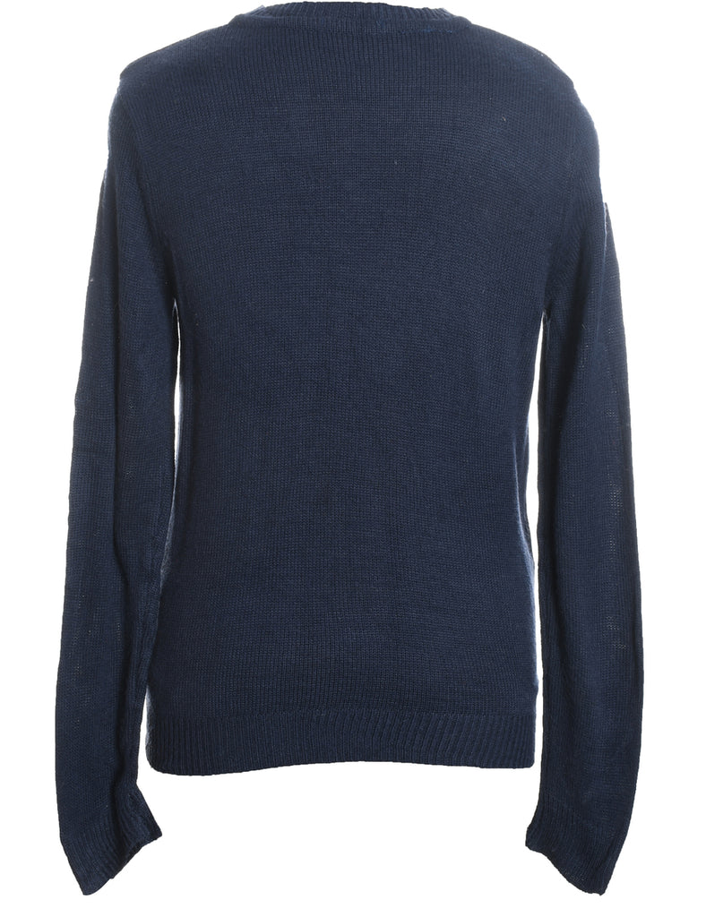 Navy Christmas Jumper - M