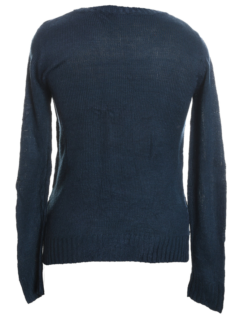 Navy Christmas Jumper - M