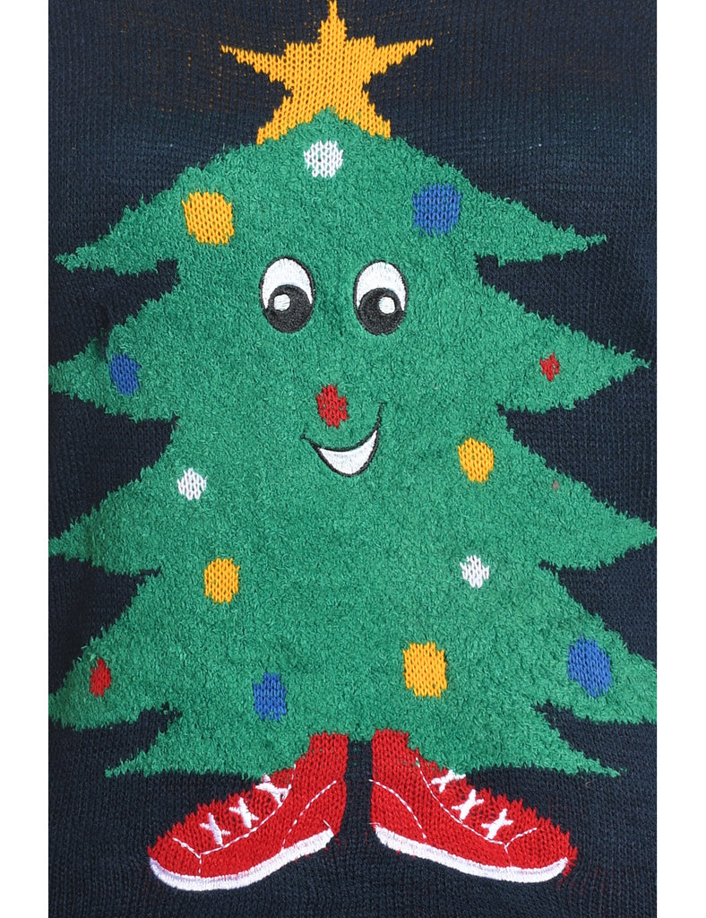 Navy Christmas Jumper - M