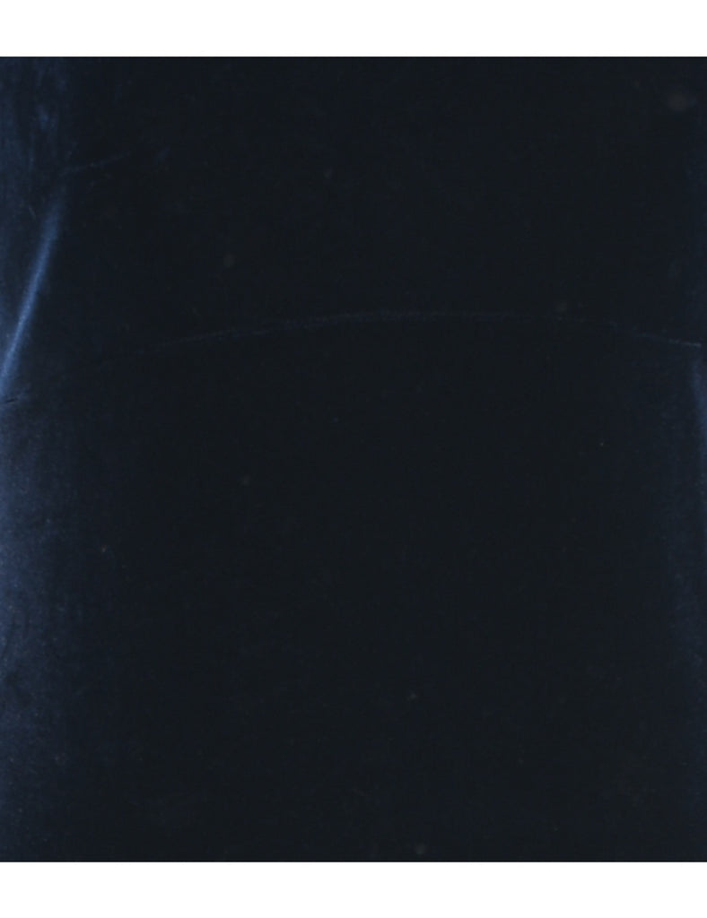 Navy Classic Velvet Evening Dress - S