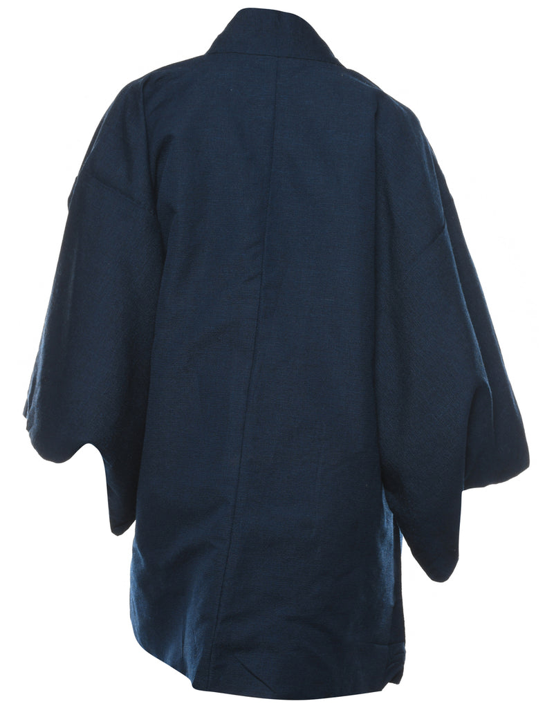 Navy Cropped Kimono - L
