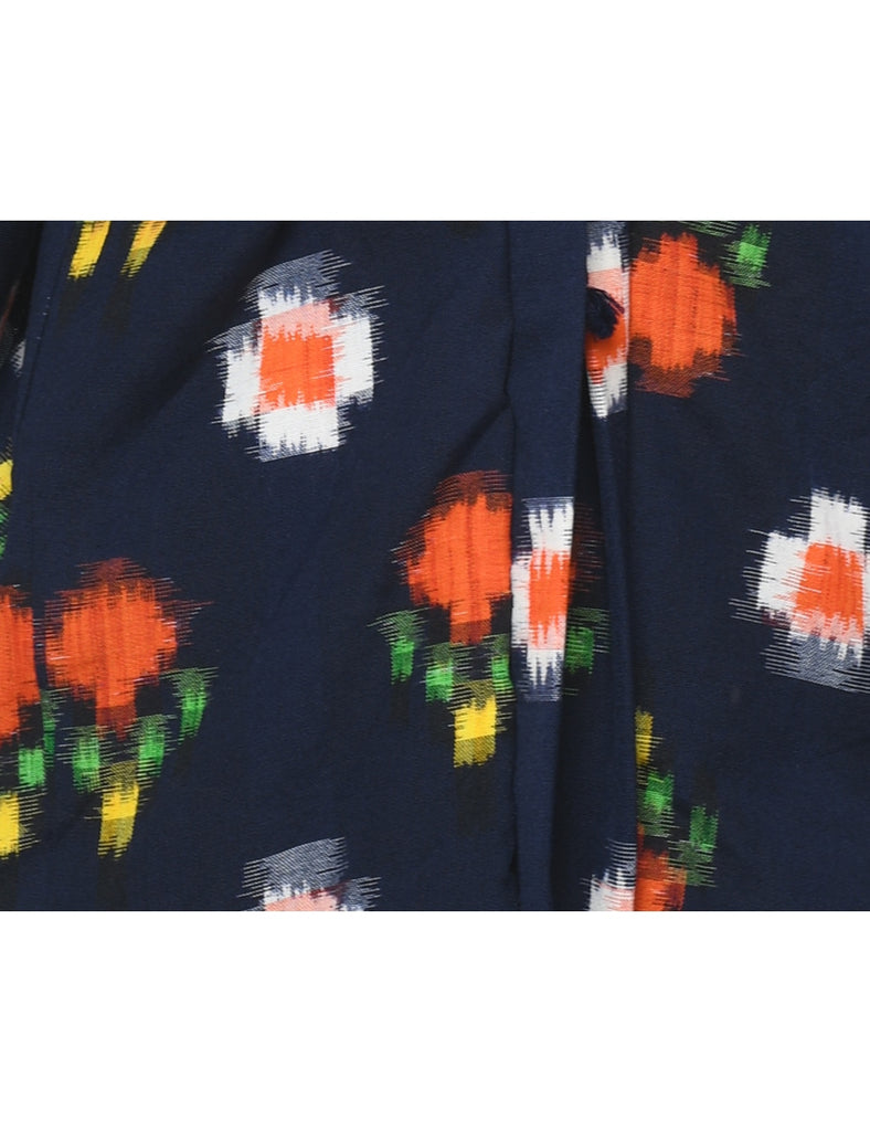 Navy Cropped Kimono - L