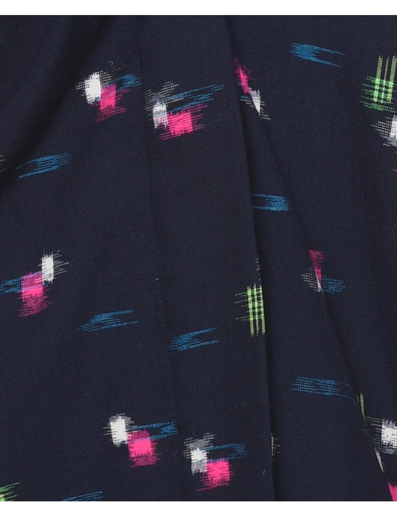 Navy Cropped Kimono - L