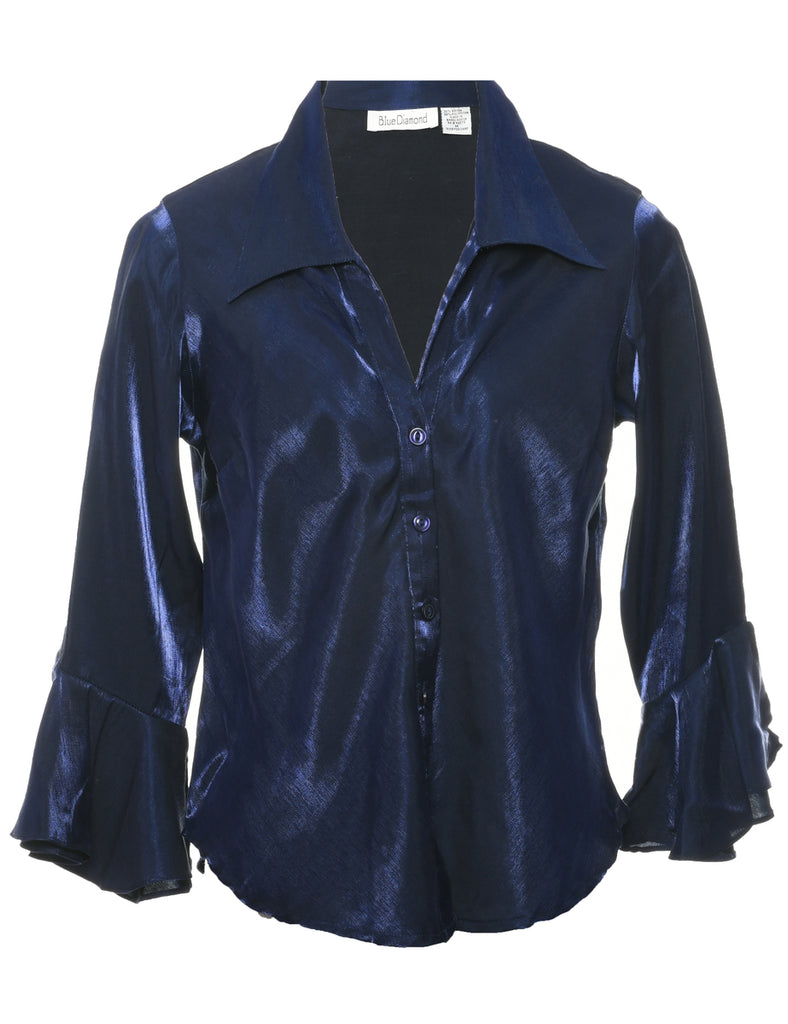 Navy Evening Blouse - M