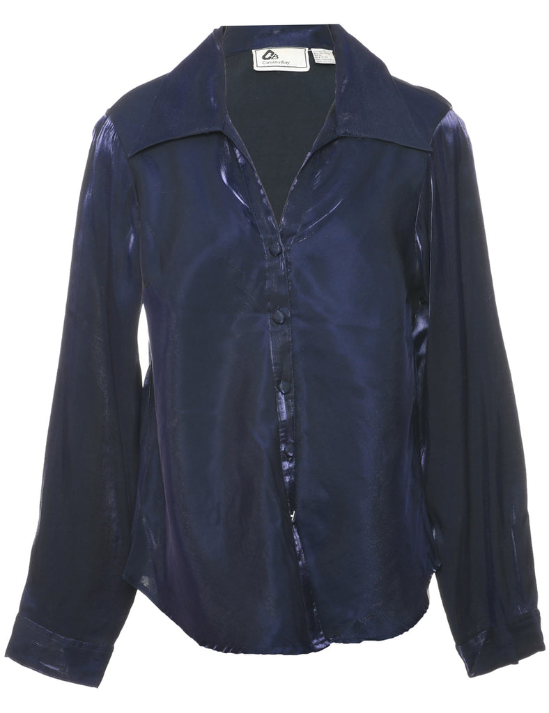 Navy Evening Blouse - L