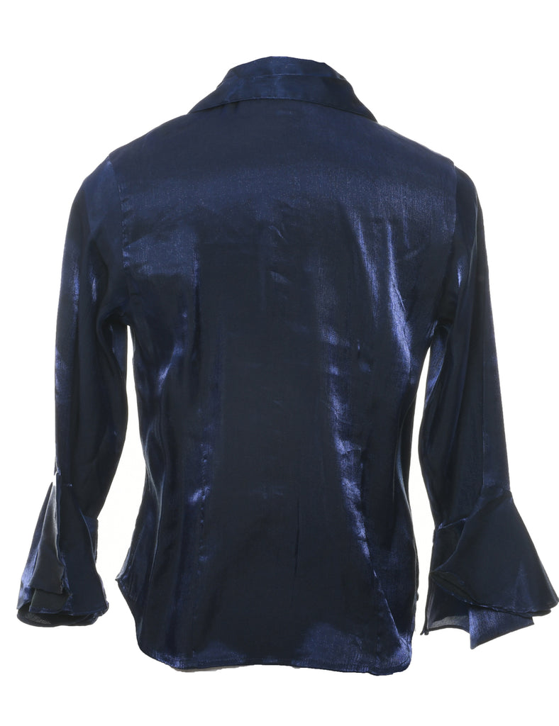 Navy Evening Blouse - M