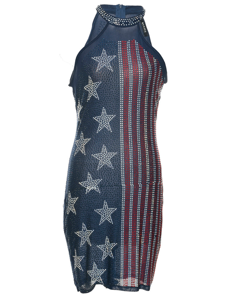 Navy Evening Dress - S