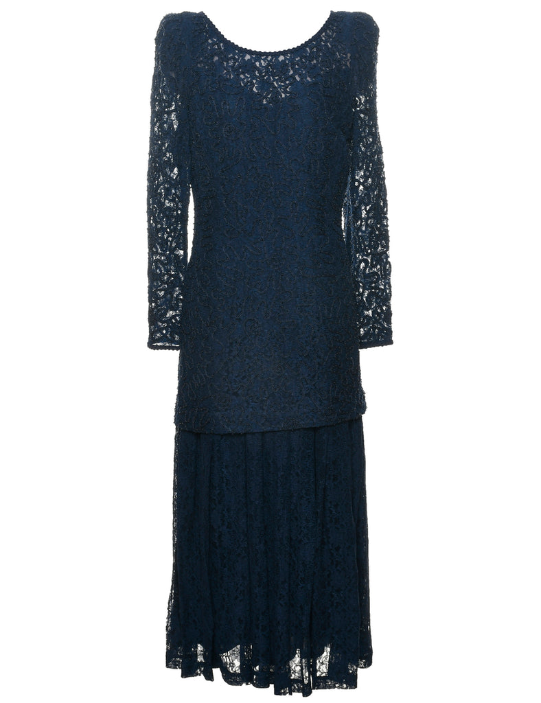 Navy Evening Dress - M